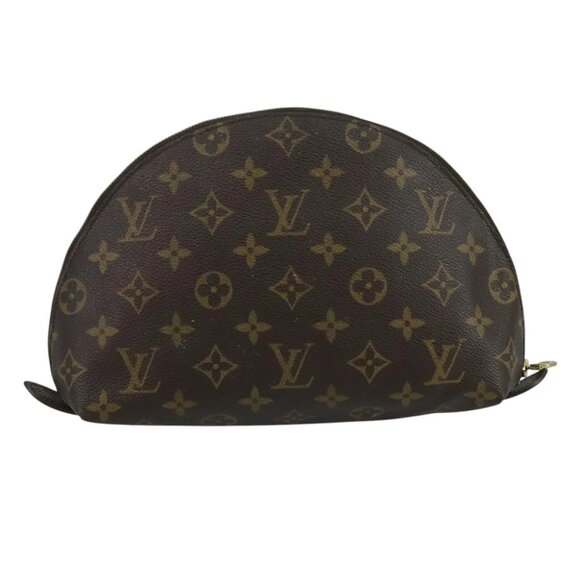 LOUIS VUITTON Monogram Trousse Demi Ronde Cosmetic Pouch M47520 LV Auth 93624 - Picture 1 of 15